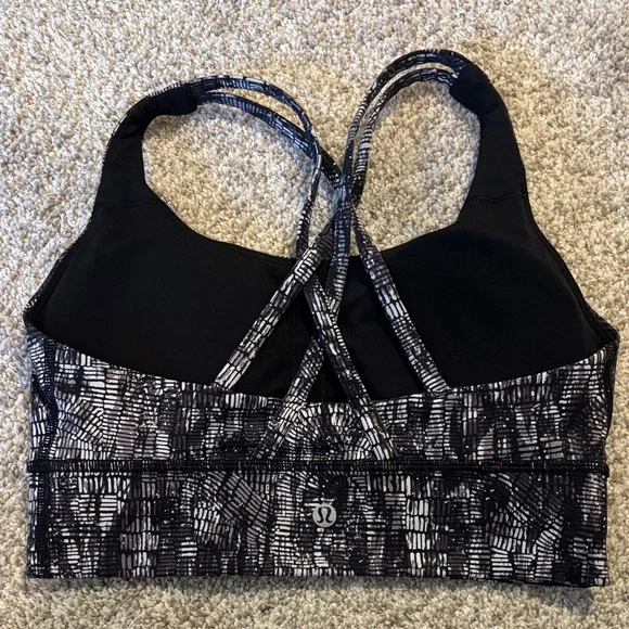 Lululemon Athletica Black and White Patterned Sports Bra - Picture 2 of 2